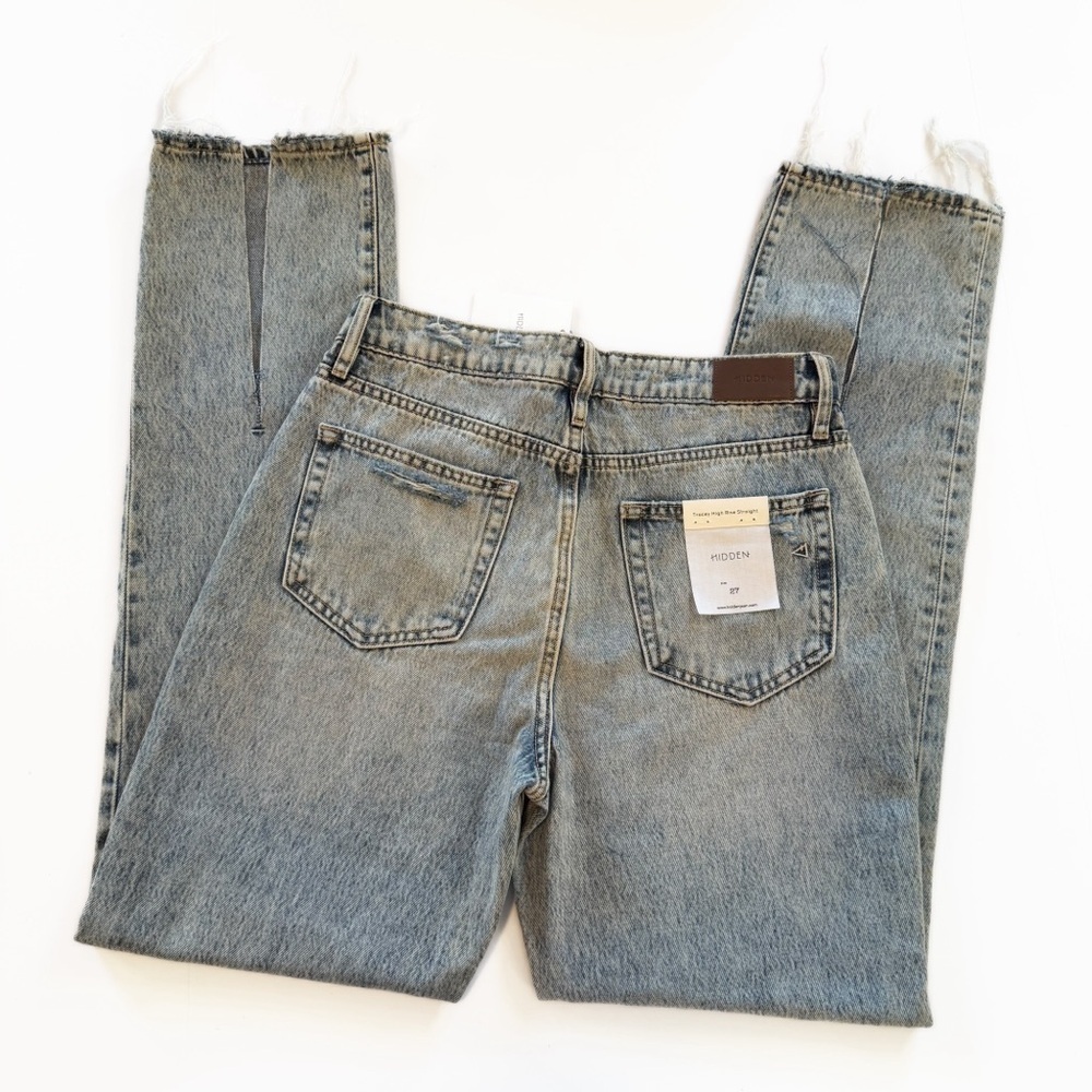 Hidden Jeans Womens 27 Tracey High Rise Straight Split Hem New - Picture 8 of 9